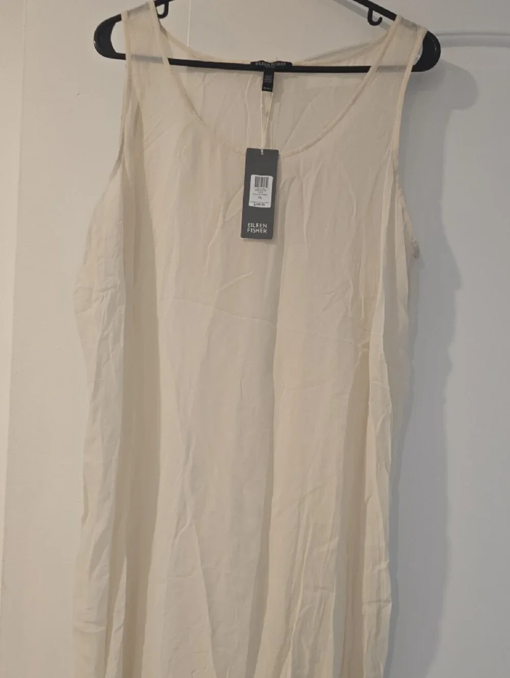 Eileen Fisher Cream Scoop Neck Long Camisole - Picture 8 of 9